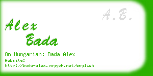 alex bada business card